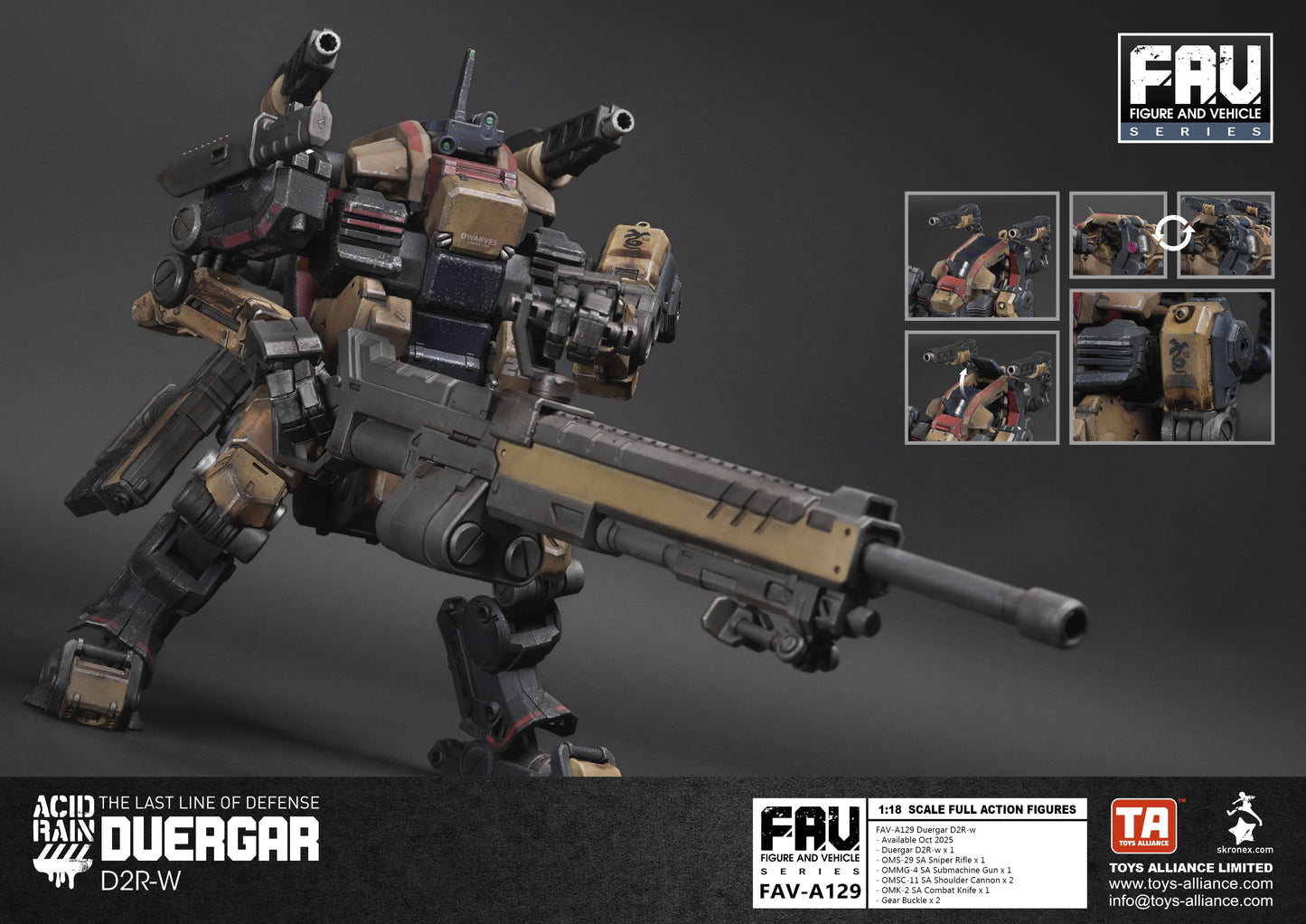 TOYS ALLIANCE Acid Rain FAV-A129 Duergar D2R-w 1/18 Action Figure JAPAN OFFICIAL