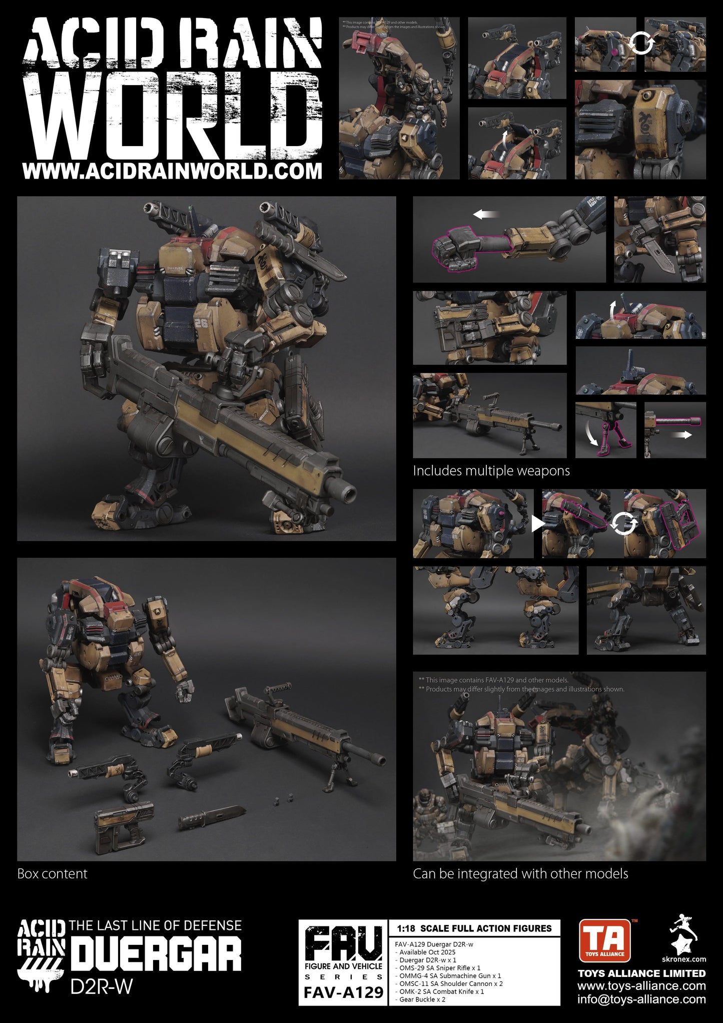 TOYS ALLIANCE Acid Rain FAV-A129 Duergar D2R-w 1/18 Action Figure JAPAN OFFICIAL