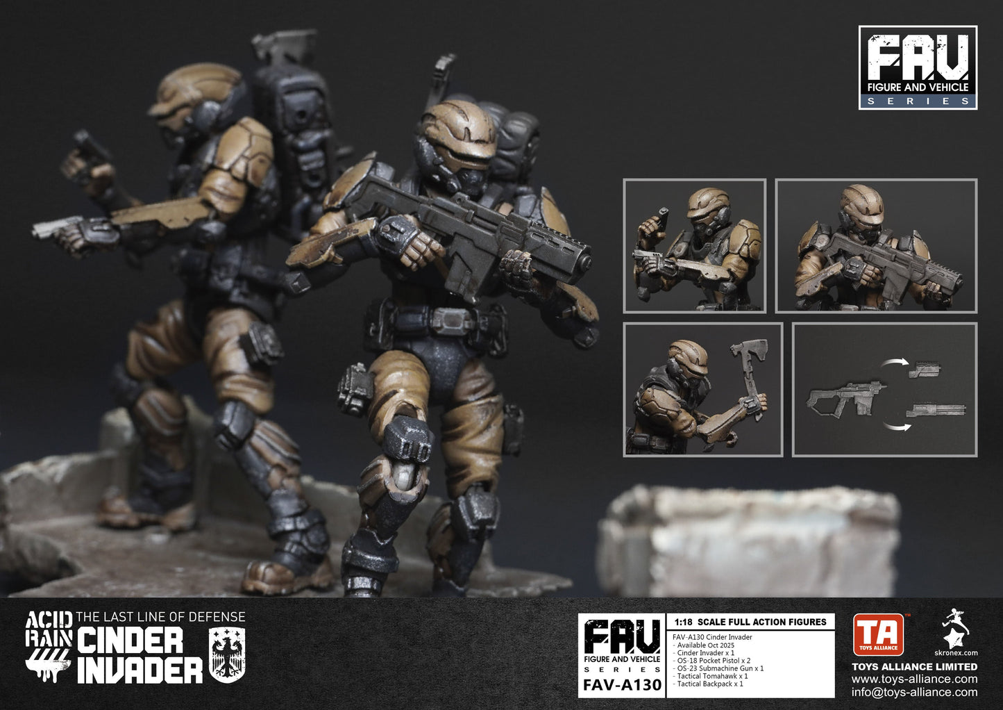 TOYS ALLIANCE Acid Rain FAV-A130 Cinder Invader 1/18 Action Figure JAPAN