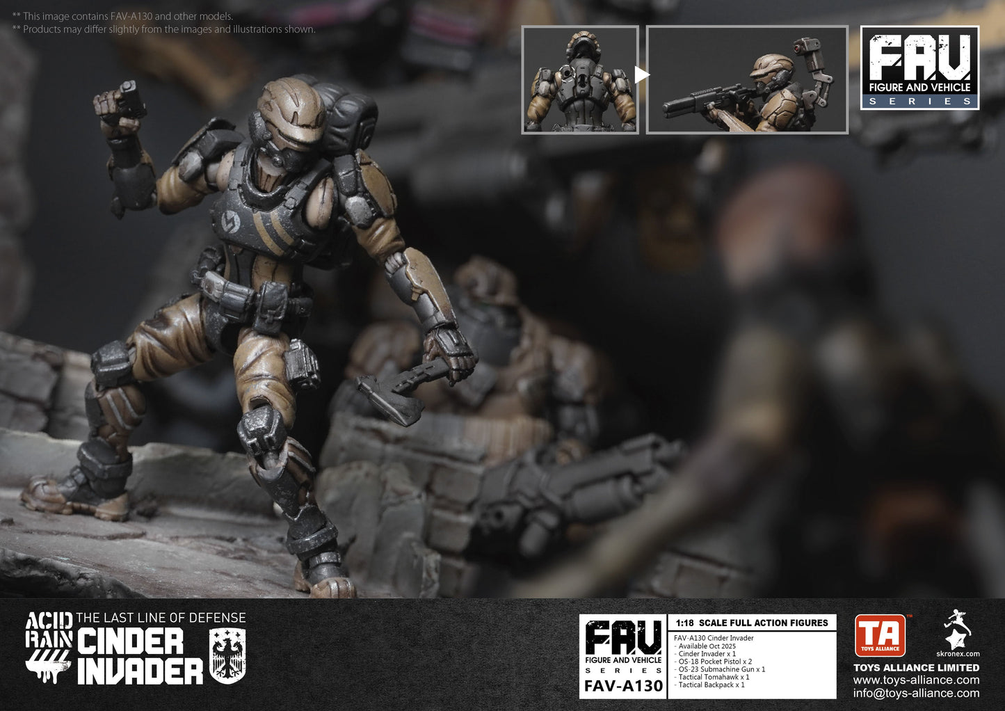 TOYS ALLIANCE Acid Rain FAV-A130 Cinder Invader 1/18 Action Figure JAPAN