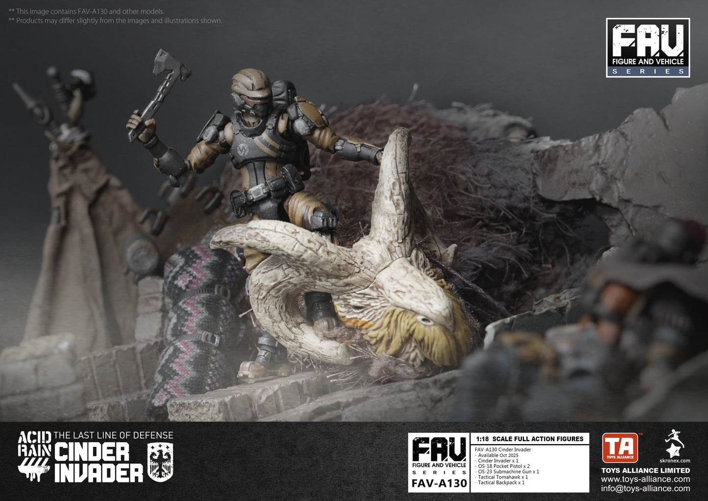 TOYS ALLIANCE Acid Rain FAV-A130 Cinder Invader 1/18 Action Figure JAPAN
