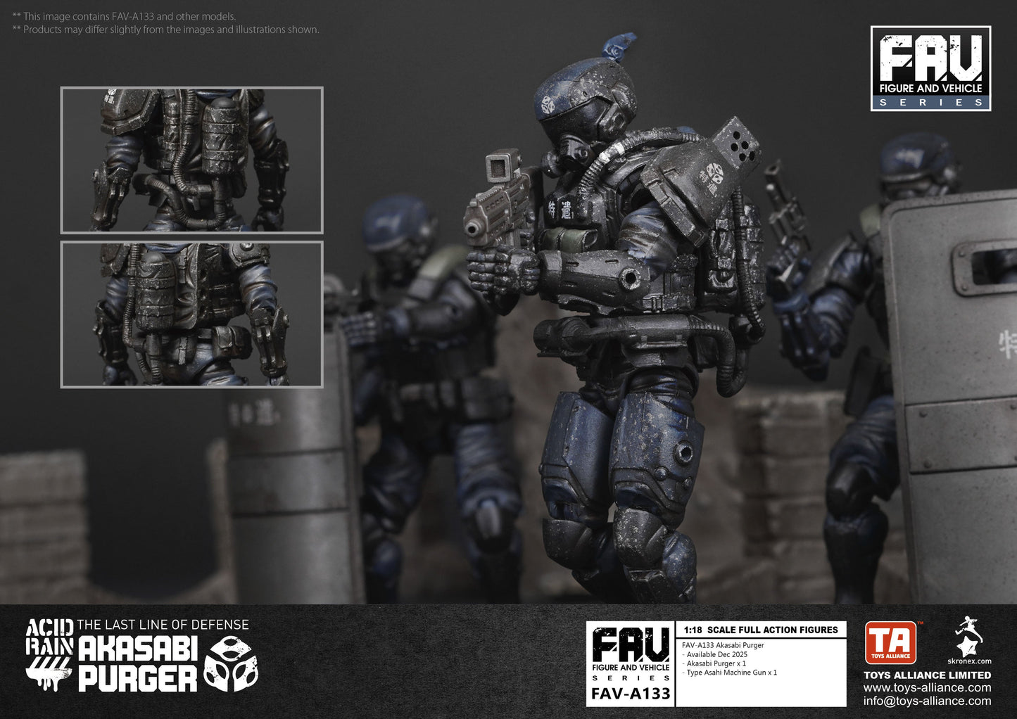 TOYS ALLIANCE Acid Rain FAV-A133 Akasabi Purger 1/18 Action Figure JAPAN
