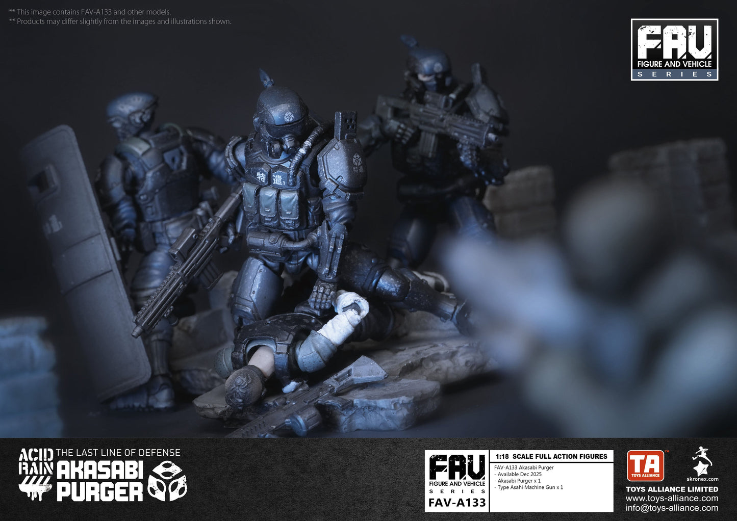 TOYS ALLIANCE Acid Rain FAV-A133 Akasabi Purger 1/18 Action Figure JAPAN