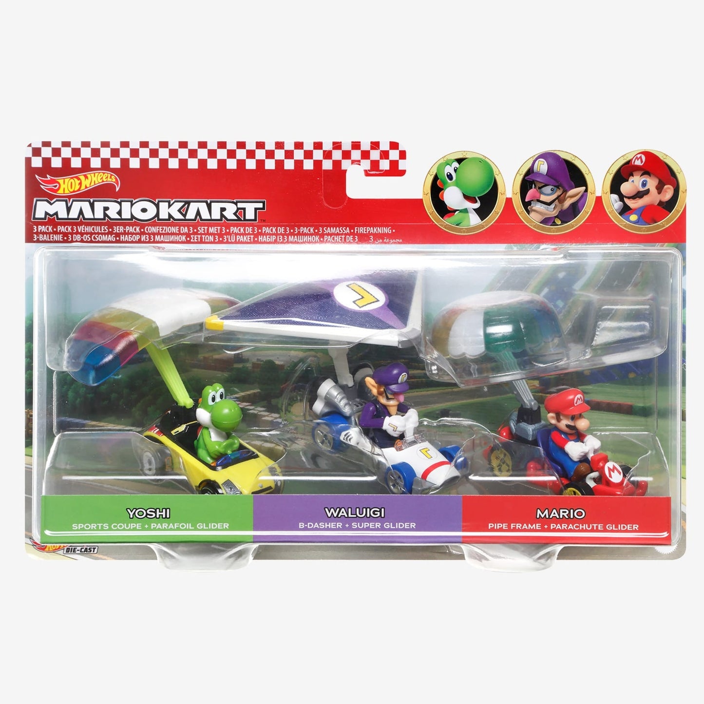 Hot Wheels Mario Kart Character Cars 3-Pack