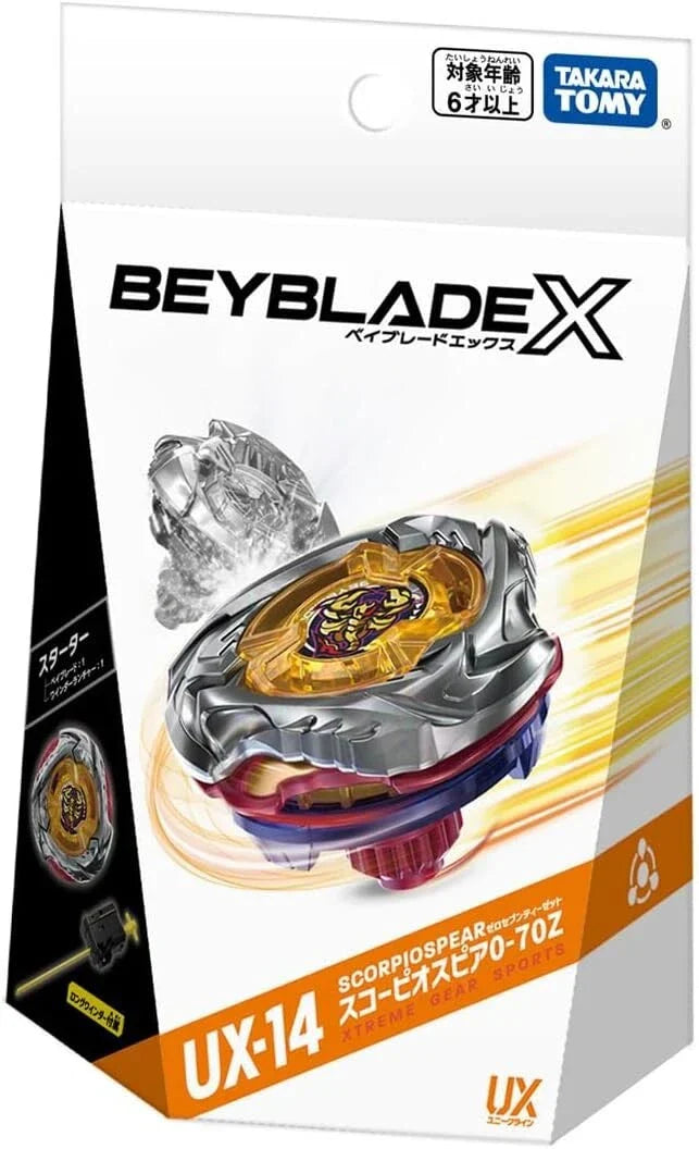 Takara Tomy Beyblade X UX-14 Starter Scorpio Spear 0-70Z JAPAN OFFICIAL