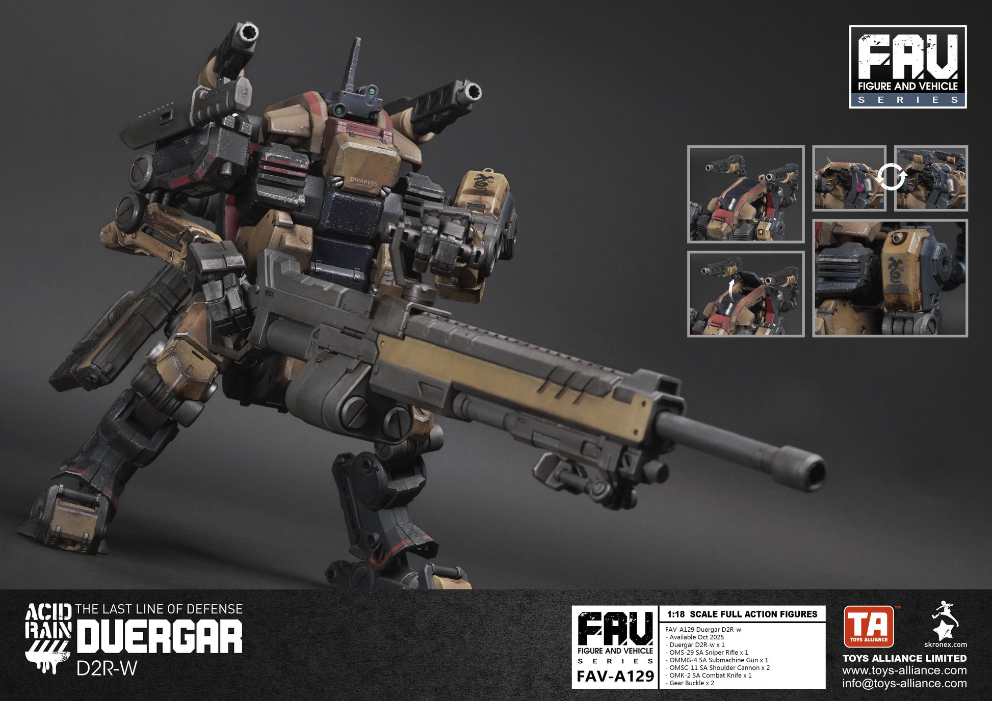 TOYS ALLIANCE Acid Rain FAV-A129 Duergar D2R-w 1/18 Action Figure JAPAN OFFICIAL