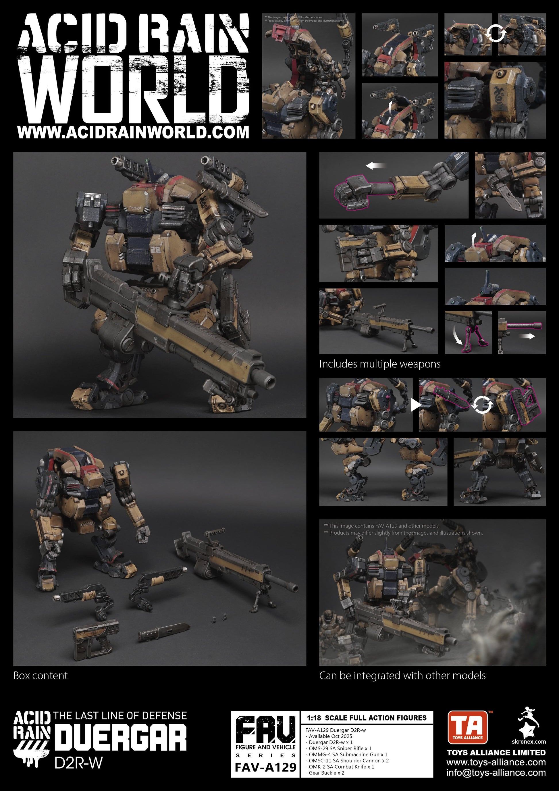 TOYS ALLIANCE Acid Rain FAV-A129 Duergar D2R-w 1/18 Action Figure JAPAN OFFICIAL