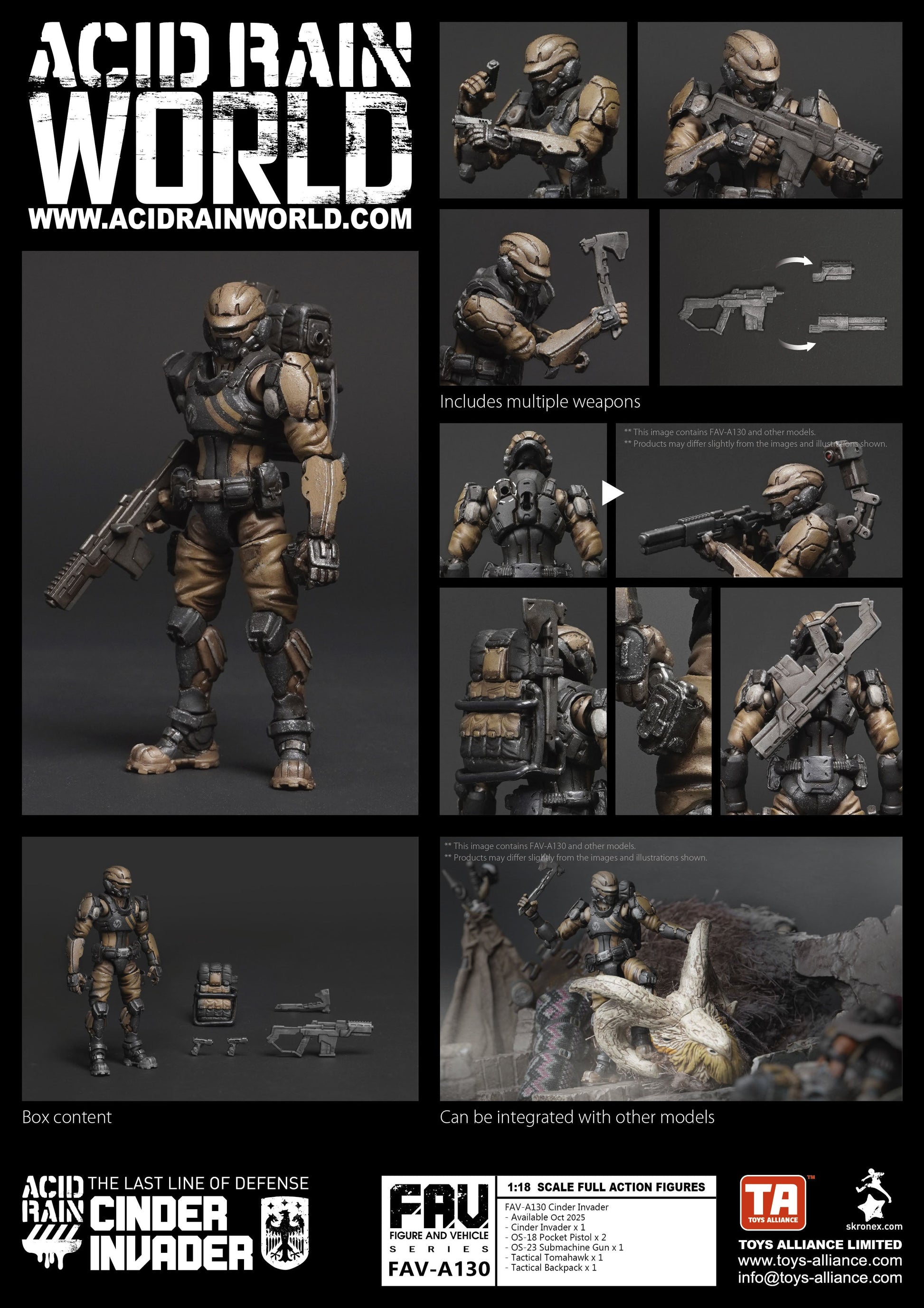 TOYS ALLIANCE Acid Rain FAV-A130 Cinder Invader 1/18 Action Figure JAPAN