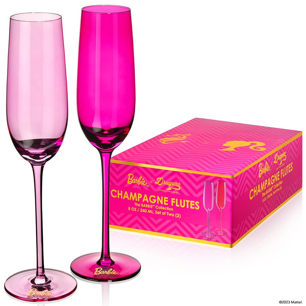 Barbie™ X Dragon Glassware® Champagne Flutes
