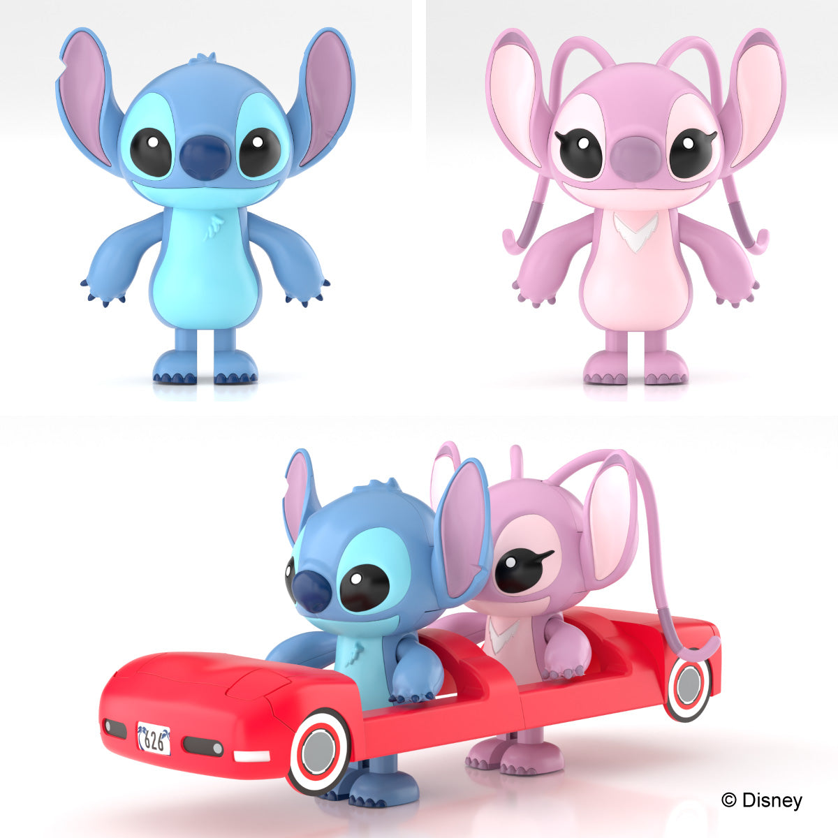Aoshima RakuPla Tokotoko No.DP-18 Disney Character Stitch & Angel Model Kit