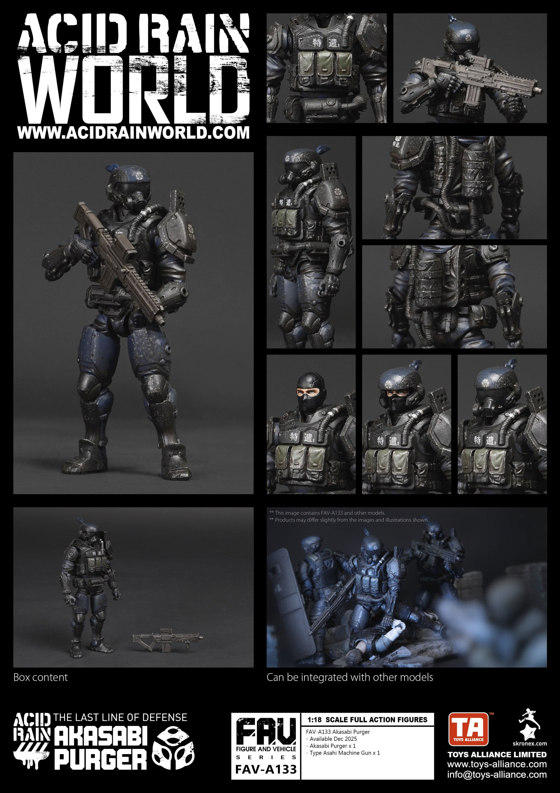 TOYS ALLIANCE Acid Rain FAV-A133 Akasabi Purger 1/18 Action Figure JAPAN