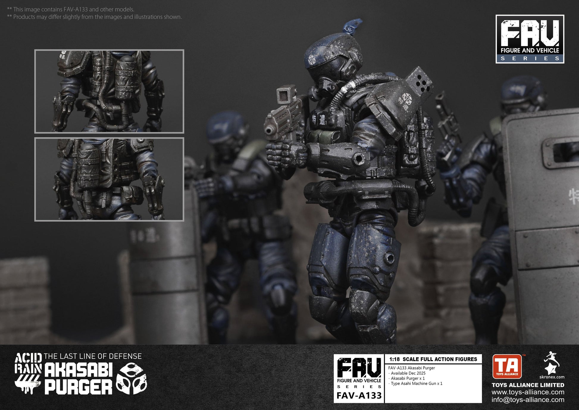 TOYS ALLIANCE Acid Rain FAV-A133 Akasabi Purger 1/18 Action Figure JAPAN