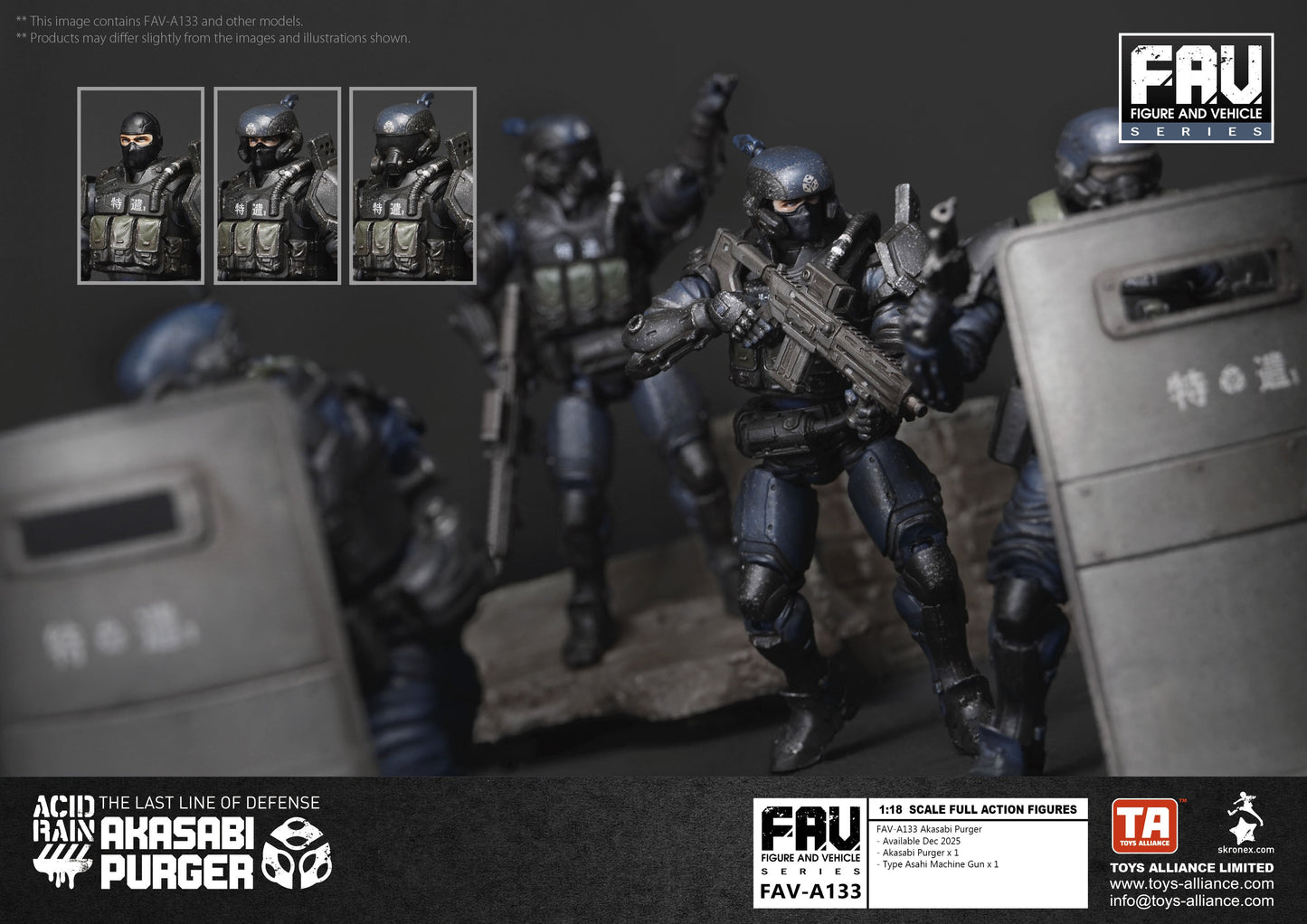 TOYS ALLIANCE Acid Rain FAV-A133 Akasabi Purger 1/18 Action Figure JAPAN