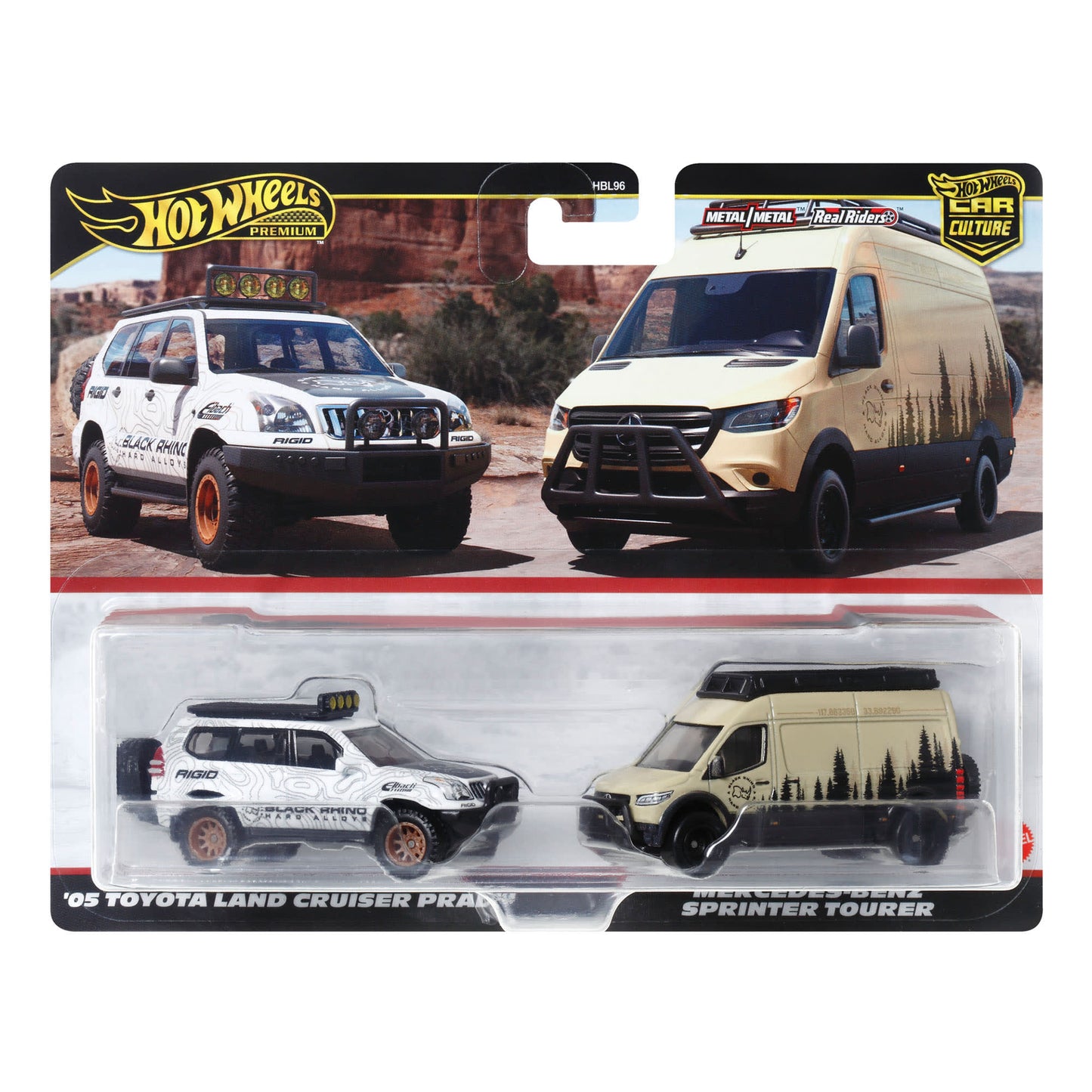 Hot Wheels Premium Car Culture 2-Pack - '05 Toyota Land Cruiser Prado & Mercedes Benz Sprinter Tourer