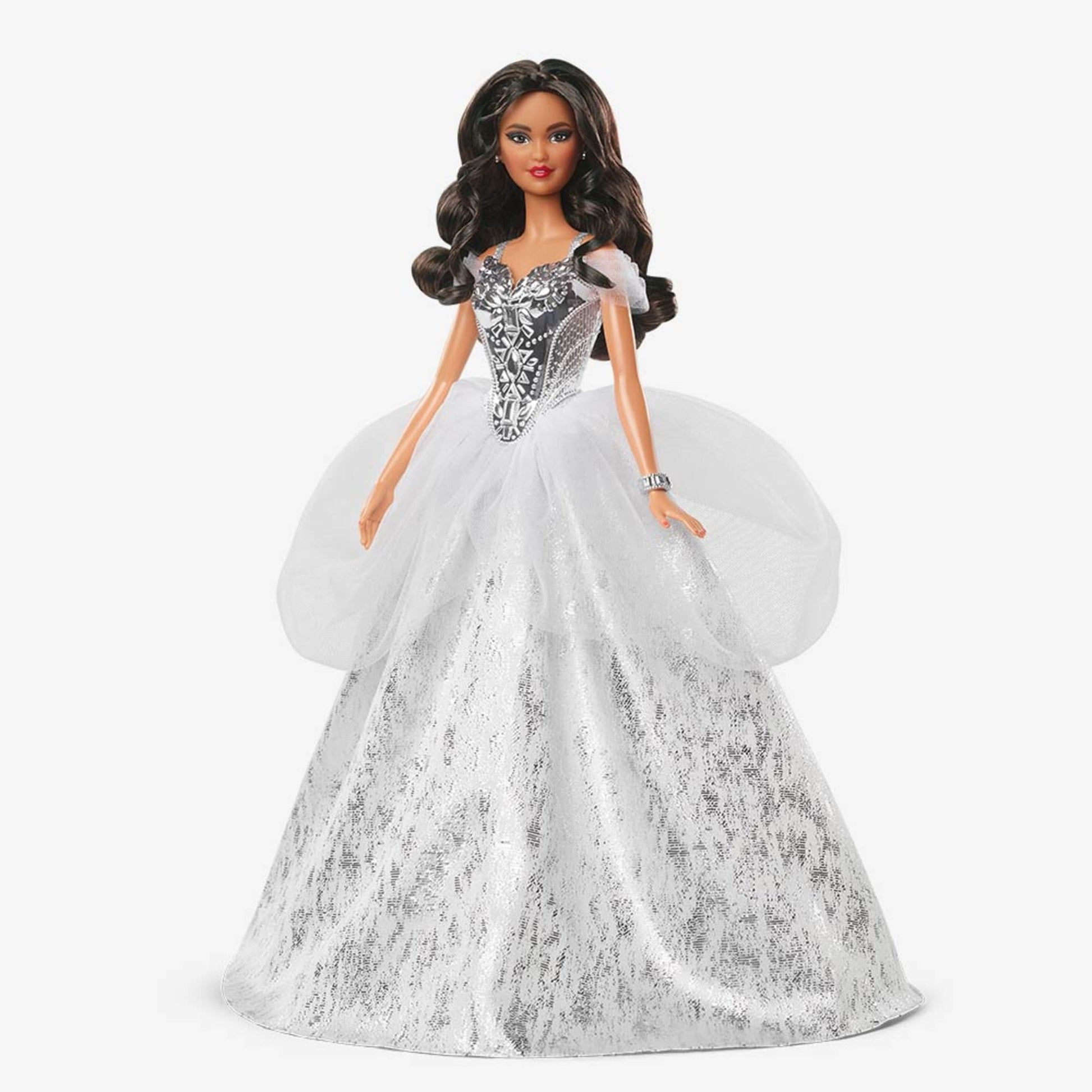 2021 Holiday Barbie Doll, Brunette Curly Hair Product