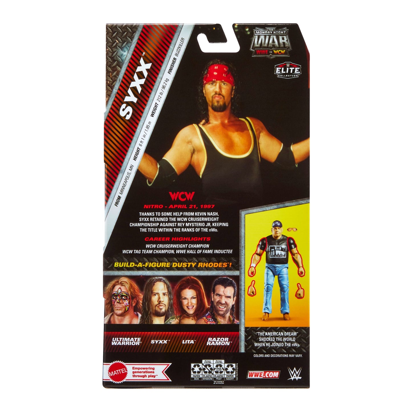 WWE Monday Night War Elite Collection Syxx Action Figure & Dusty Rhodes Build-A-Figure Parts