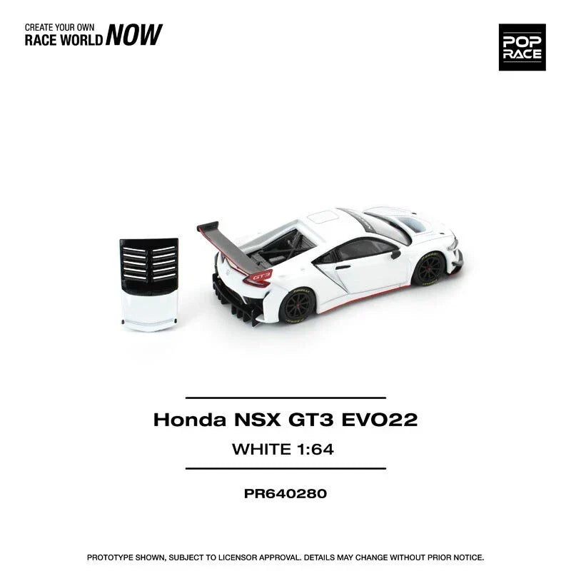 Honda NSX GT3 EVO22 White 1/64 Miniature Car JAPAN OFFICIAL