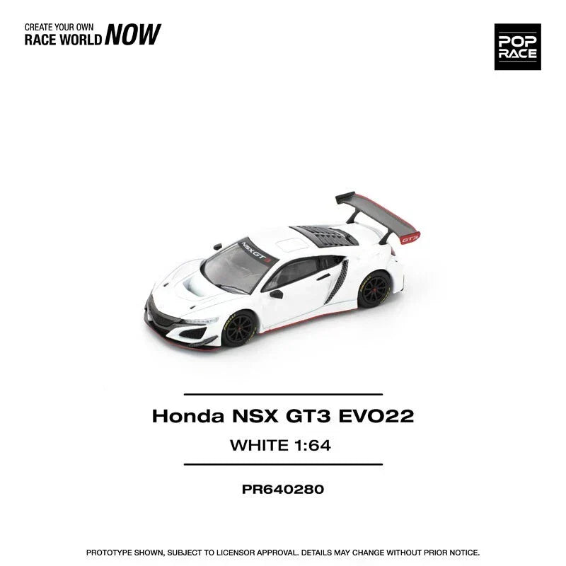 Honda NSX GT3 EVO22 White 1/64 Miniature Car JAPAN OFFICIAL