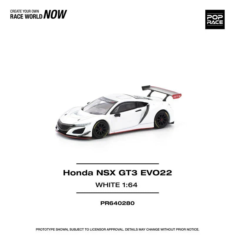 Honda NSX GT3 EVO22 White 1/64 Miniature Car JAPAN OFFICIAL