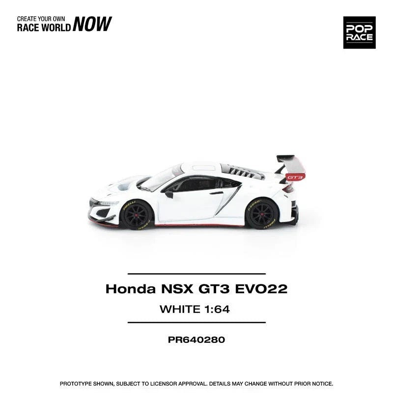 Honda NSX GT3 EVO22 White 1/64 Miniature Car JAPAN OFFICIAL