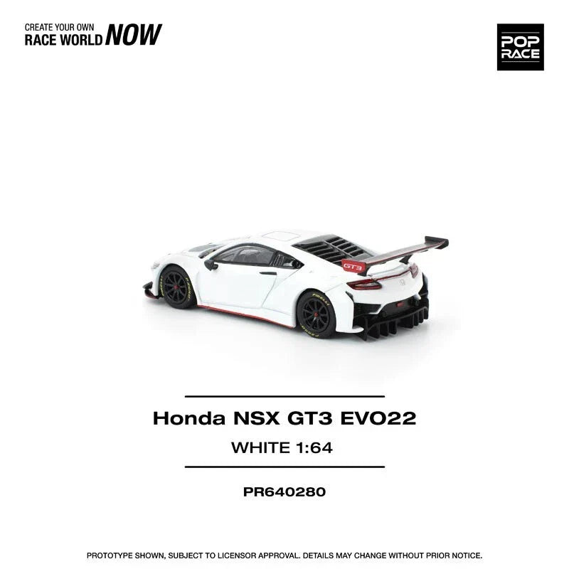 Honda NSX GT3 EVO22 White 1/64 Miniature Car JAPAN OFFICIAL