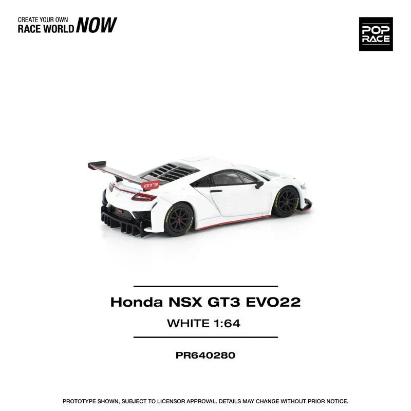 Honda NSX GT3 EVO22 White 1/64 Miniature Car JAPAN OFFICIAL