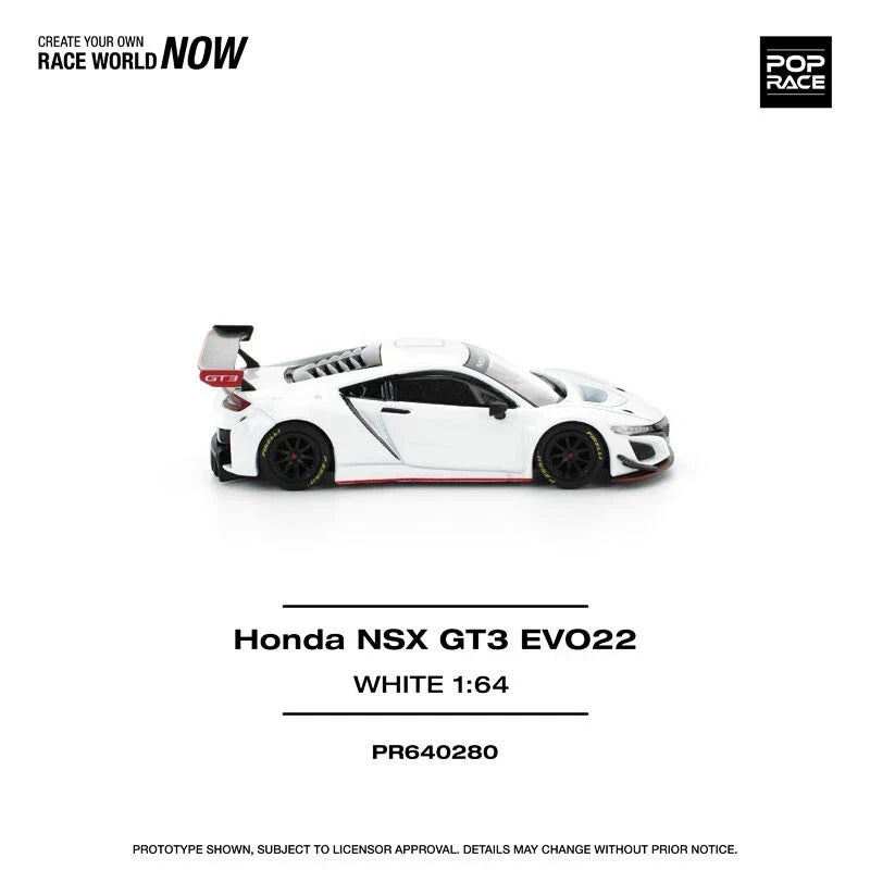 Honda NSX GT3 EVO22 White 1/64 Miniature Car JAPAN OFFICIAL