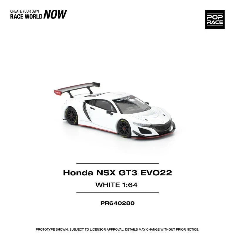 Honda NSX GT3 EVO22 White 1/64 Miniature Car JAPAN OFFICIAL